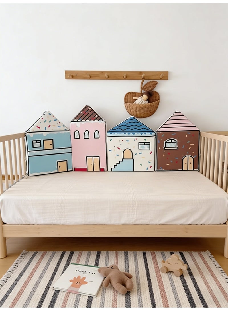 Y&D Baby Crib Cot Bumper Cushion - Ultra-Soft Velvet Anti-Collision Little House Bed Bumper | Crib Bedding Cartoon Soft Padding Bed Rail for Crib & Kids' Room Decoration - Image 1